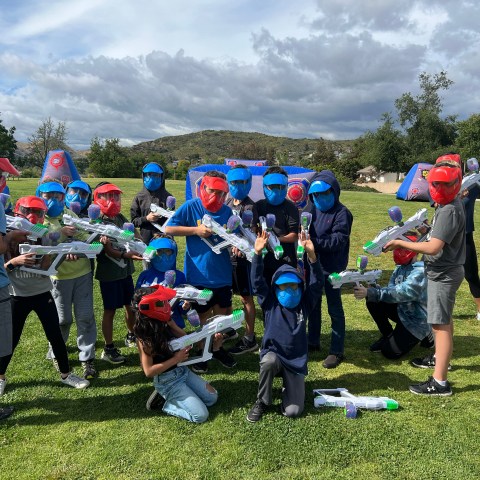 a group of people in a field