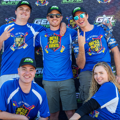 a group of people posing for a photo